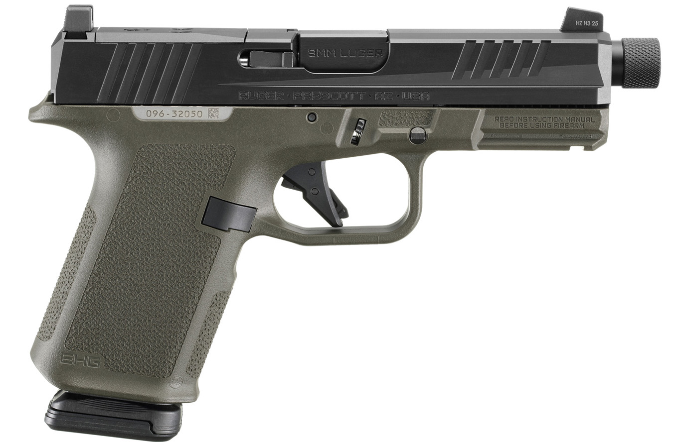 RUGER RXM 9mm Pistol with ODG Magpul Frame and Threaded Barrel